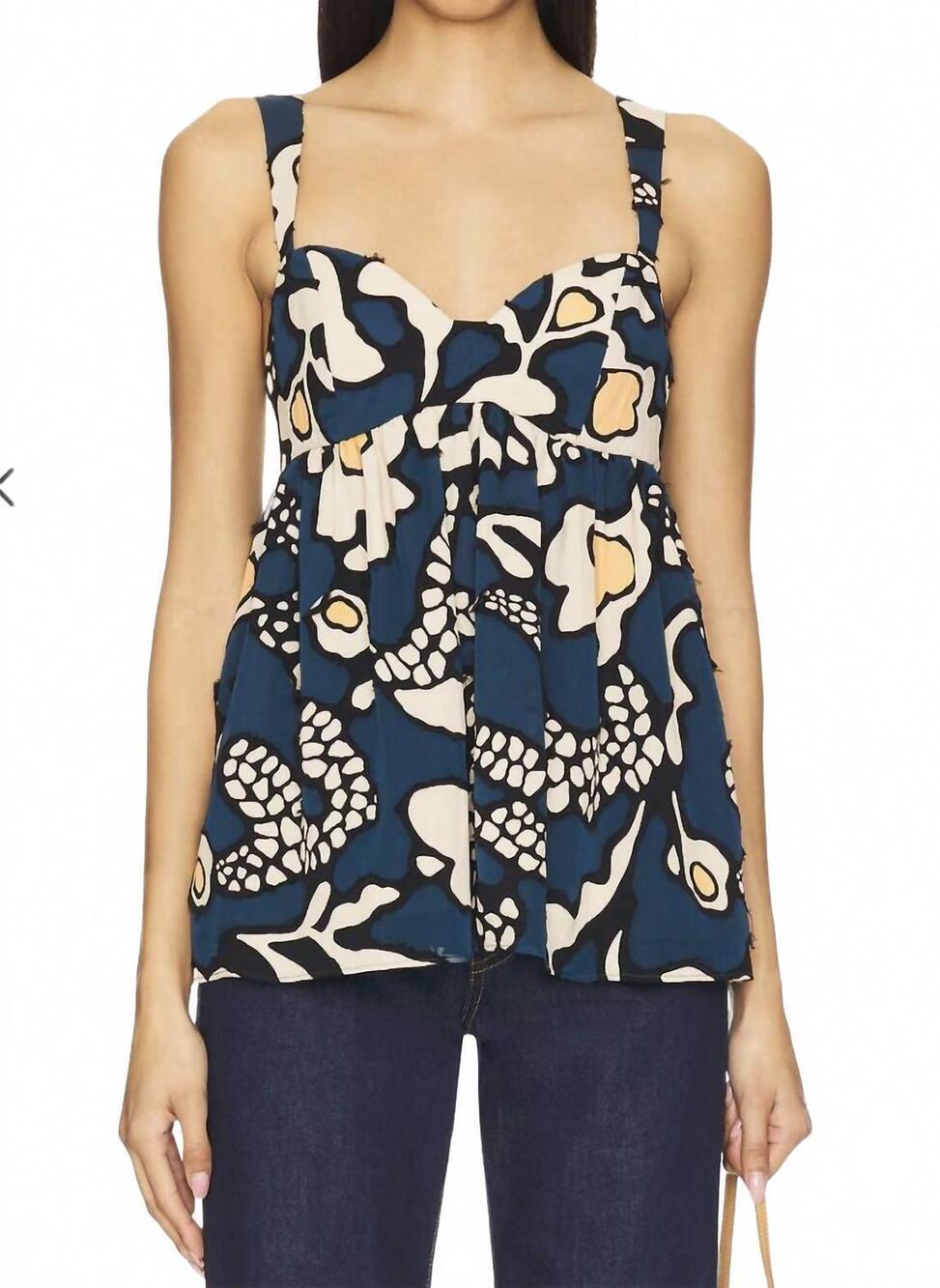 NEW ULLA JOHNSON emira tunic top in celestine blue